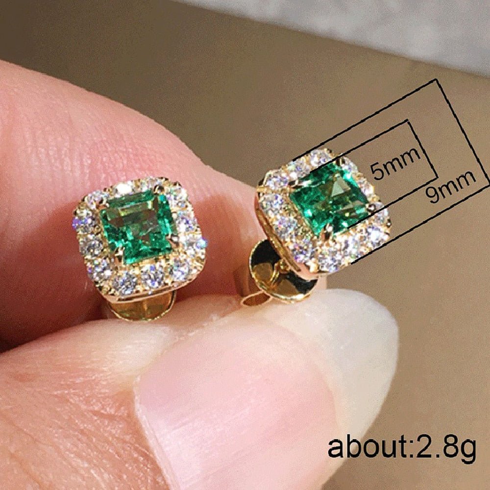 Eternity Green Stud Earrings | Womens Jewelry Earrings - B&P Deals