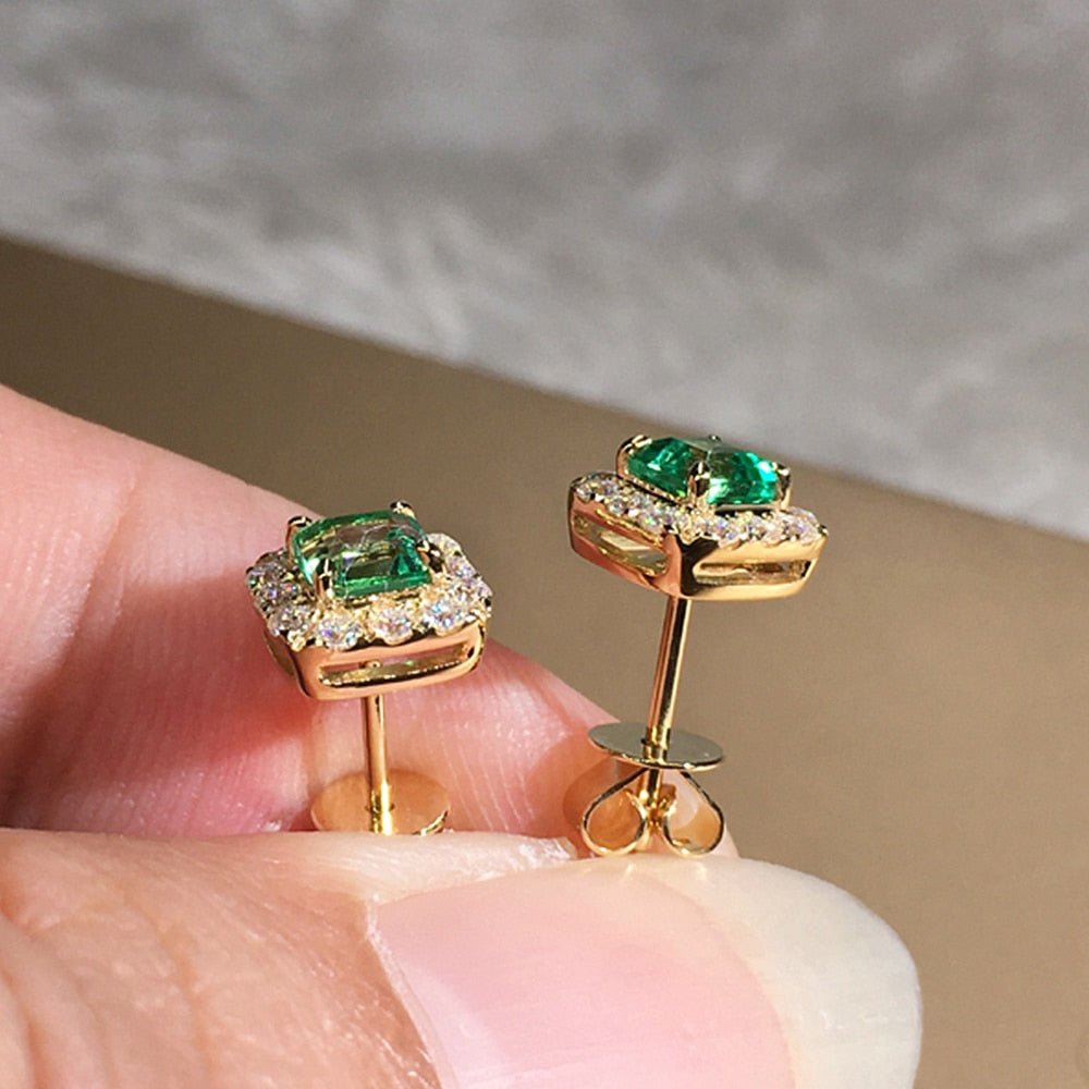 Eternity Green Stud Earrings | Womens Jewelry Earrings - B&P Deals