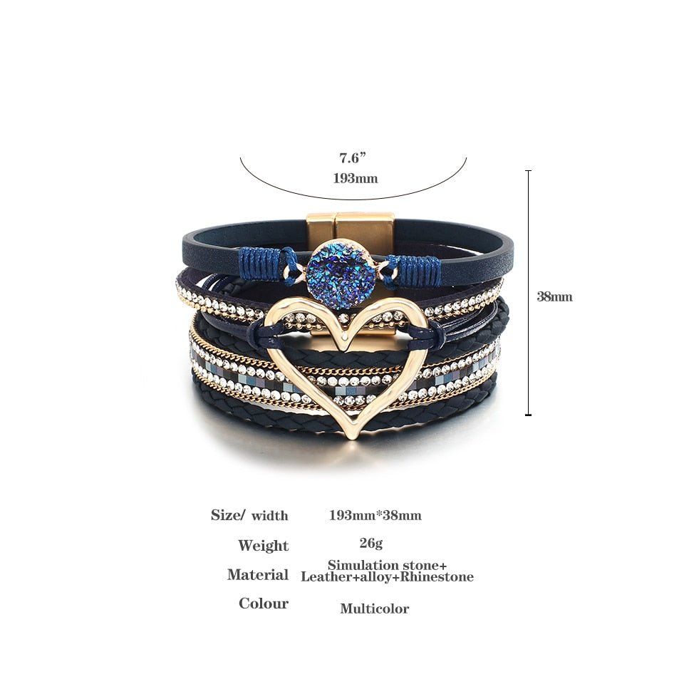 Multi-layer Heart Bracelets | Womens Jewelry Bracelets - B&P Deals