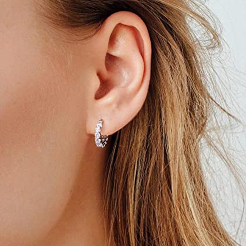 Round Paved Hoop Earrings | Womens Jewelry Earrings - B&P Deals