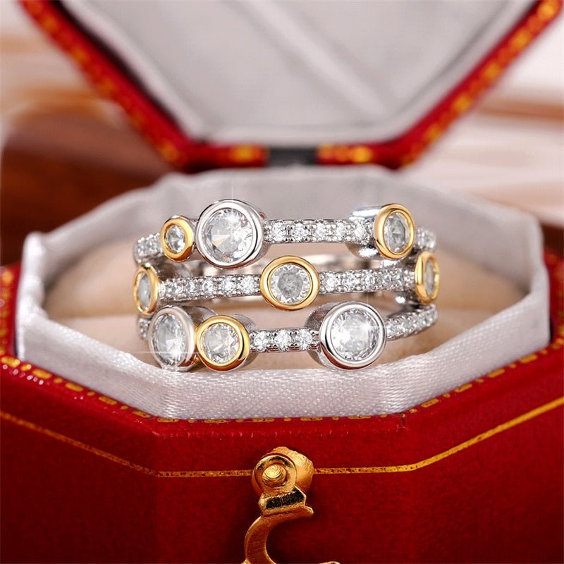 Vintage Two Tone Multi-Layer Rings | Womens Jewelry Rings - B&P Deals